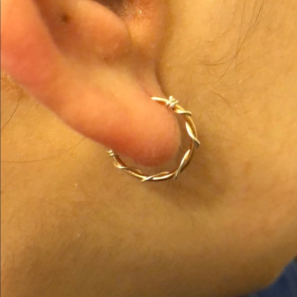 $732 14k Rose Gold 10mm Hoop Earrings - Picture 9 of 10